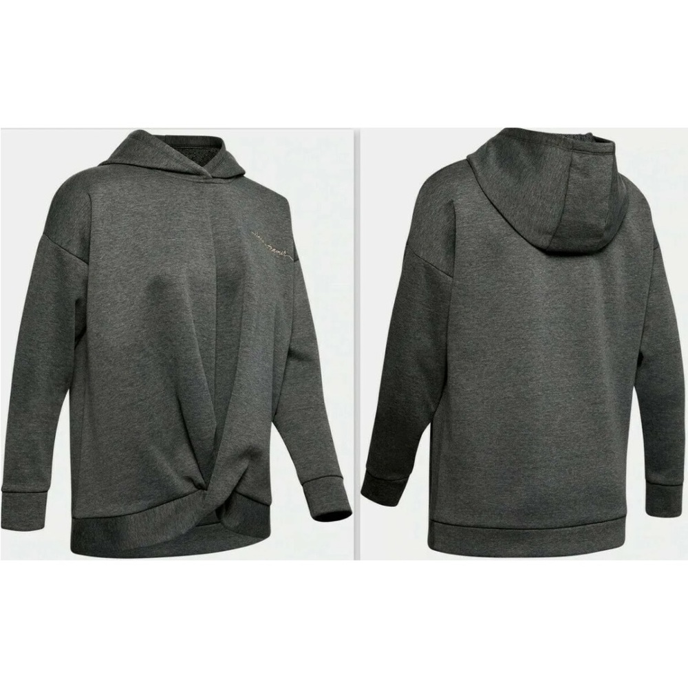 Under Armour Athlete RECOVERY Fleece Wrap Pullover Women Hoodie Gray